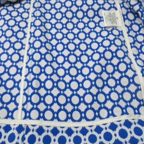 PEACE of CLOTH Jillian Geometric Pattern Blazer Blue White Size Med RARE - Picture 8 of 12